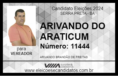 Candidato ARIVANDO DO ARATICUM 2024 - SERRA PRETA - Eleições