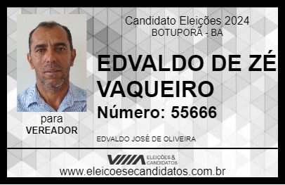 Candidato EDVALDO DE ZÉ VAQUEIRO 2024 - BOTUPORÃ - Eleições