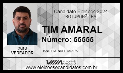 Candidato TIM AMARAL 2024 - BOTUPORÃ - Eleições