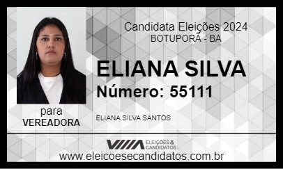 Candidato ELIANA SILVA 2024 - BOTUPORÃ - Eleições