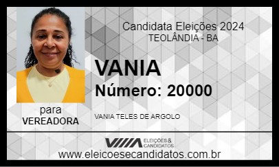 Candidato VANIA 2024 - TEOLÂNDIA - Eleições