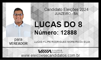 Candidato LUCAS DO 8 2024 - JUAZEIRO - Eleições