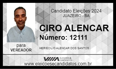 Candidato CIRO ALENCAR 2024 - JUAZEIRO - Eleições