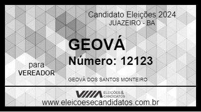 Candidato GEOVÁ 2024 - JUAZEIRO - Eleições