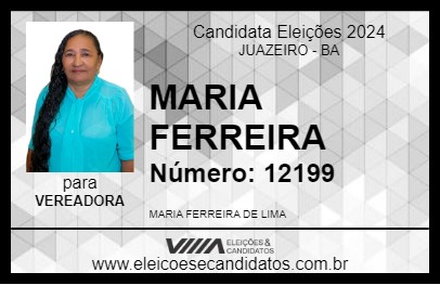 Candidato MARIA FERREIRA 2024 - JUAZEIRO - Eleições