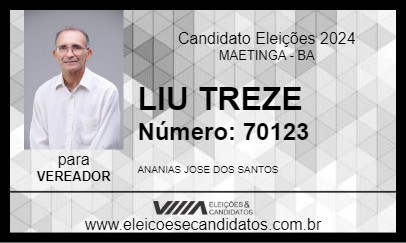 Candidato LIU TREZE 2024 - MAETINGA - Eleições