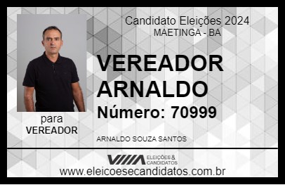 Candidato VEREADOR ARNALDO 2024 - MAETINGA - Eleições