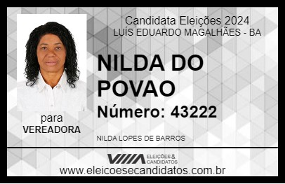 Candidato NILDA DO POVAO 2024 - LUÍS EDUARDO MAGALHÃES - Eleições