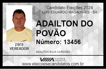 Candidato ADAILTON DO POVÃO 2024 - LUÍS EDUARDO MAGALHÃES - Eleições