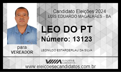 Candidato LEO DO PT 2024 - LUÍS EDUARDO MAGALHÃES - Eleições