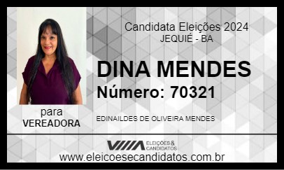 Candidato DINA MENDES  2024 - JEQUIÉ - Eleições