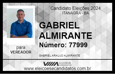 Candidato GABRIEL ALMIRANTE 2024 - ITANAGRA - Eleições