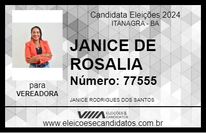 Candidato JANICE DE ROSALIA 2024 - ITANAGRA - Eleições