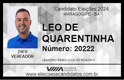 Candidato LEO DE QUARENTINHA 2024 - MARAGOGIPE - Eleições