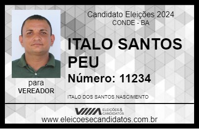 Candidato ITALO SANTOS PEU 2024 - CONDE - Eleições