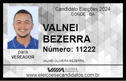 Candidato VALNEI BEZERRA 2024 - CONDE - Eleições