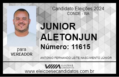 Candidato JUNIOR ALETONJUN 2024 - CONDE - Eleições