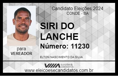 Candidato SIRI DO LANCHE 2024 - CONDE - Eleições