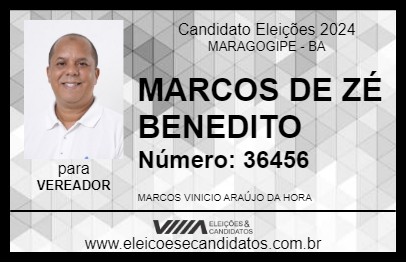 Candidato MARCOS DE ZÉ BENEDITO 2024 - MARAGOGIPE - Eleições