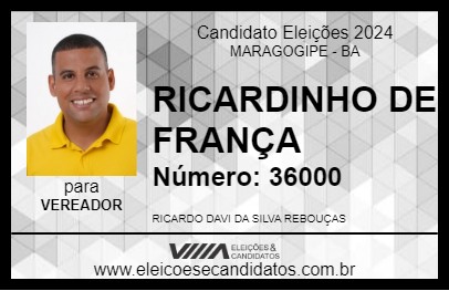 Candidato RICARDINHO DE FRANÇA 2024 - MARAGOGIPE - Eleições