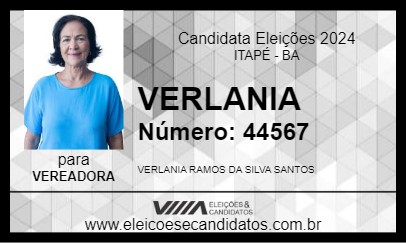 Candidato VERLANIA 2024 - ITAPÉ - Eleições