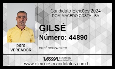 Candidato GILSÉ 2024 - DOM MACEDO COSTA - Eleições