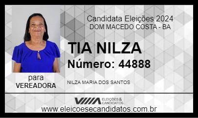 Candidato TIA NILZA 2024 - DOM MACEDO COSTA - Eleições