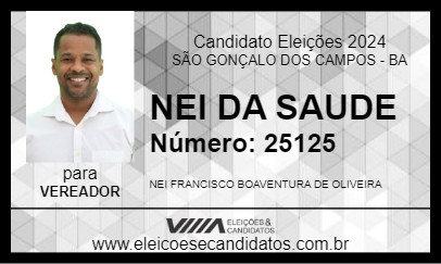 Candidato NEI DA SAUDE 2024 - SÃO GONÇALO DOS CAMPOS - Eleições