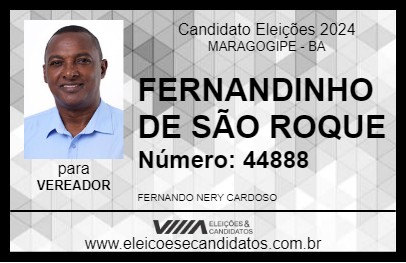 Candidato FERNANDINHO DE SÃO ROQUE 2024 - MARAGOGIPE - Eleições