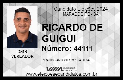 Candidato RICARDO DE GUIGUI 2024 - MARAGOGIPE - Eleições