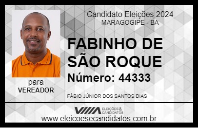 Candidato FABINHO DE SÃO ROQUE 2024 - MARAGOGIPE - Eleições