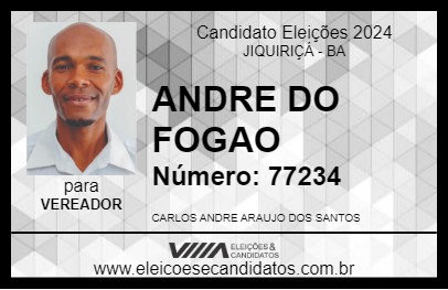 Candidato ANDRE DO FOGAO 2024 - JIQUIRIÇÁ - Eleições