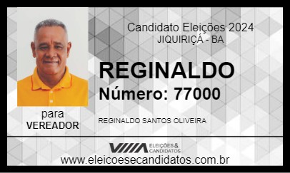 Candidato REGINALDO 2024 - JIQUIRIÇÁ - Eleições