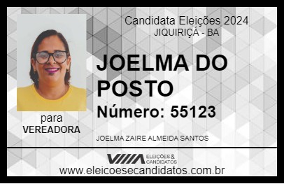 Candidato JOELMA DO POSTO 2024 - JIQUIRIÇÁ - Eleições