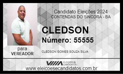 Candidato CLEDSON 2024 - CONTENDAS DO SINCORÁ - Eleições