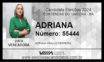 Candidato ADRIANA 2024 - CONTENDAS DO SINCORÁ - Eleições