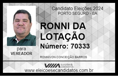 Candidato RONNI DA LOTAÇÃO 2024 - PORTO SEGURO - Eleições