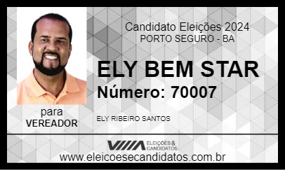 Candidato ELY BEM STAR 2024 - PORTO SEGURO - Eleições