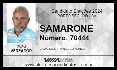 Candidato SAMARONE 2024 - PORTO SEGURO - Eleições