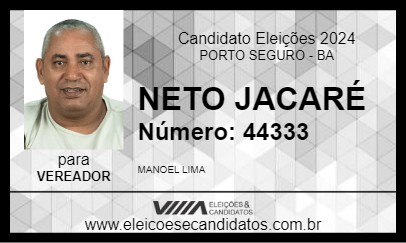 Candidato NETO JACARÉ 2024 - PORTO SEGURO - Eleições