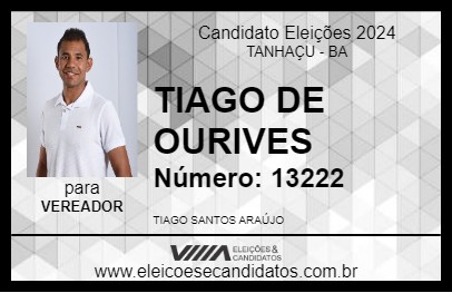 Candidato TIAGO DE OURIVES 2024 - TANHAÇU - Eleições