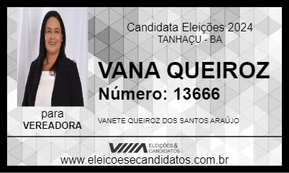 Candidato VANA QUEIROZ 2024 - TANHAÇU - Eleições