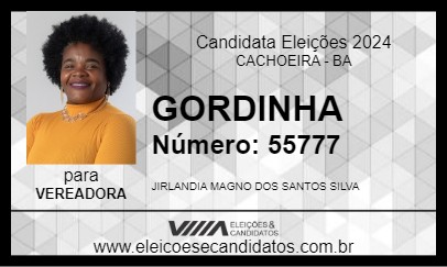 Candidato GORDINHA 2024 - CACHOEIRA - Eleições