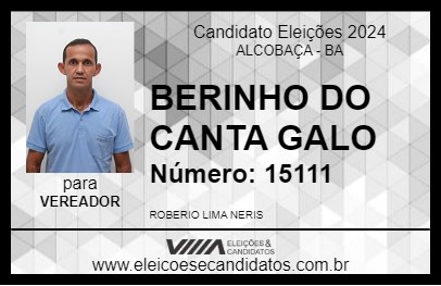 Candidato BERINHO DO CANTA GALO 2024 - ALCOBAÇA - Eleições