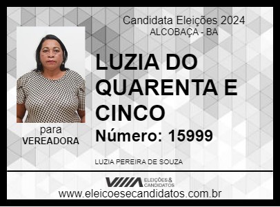 Candidato LUZIA DO QUARENTA E CINCO 2024 - ALCOBAÇA - Eleições