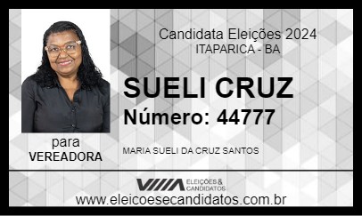 Candidato SUELI CRUZ 2024 - ITAPARICA - Eleições