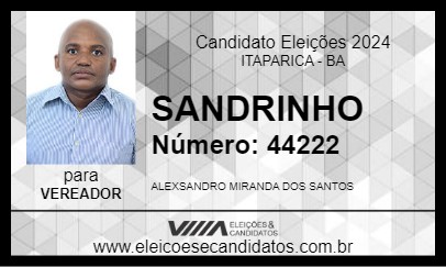 Candidato SANDRINHO 2024 - ITAPARICA - Eleições