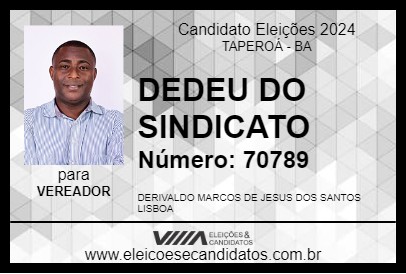 Candidato DEDEU DO SINDICATO 2024 - TAPEROÁ - Eleições