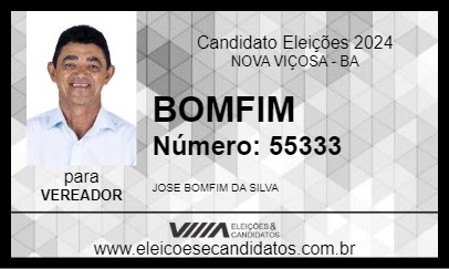 Candidato BOMFIM 2024 - NOVA VIÇOSA - Eleições