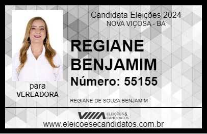 Candidato REGIANE BENJAMIM 2024 - NOVA VIÇOSA - Eleições